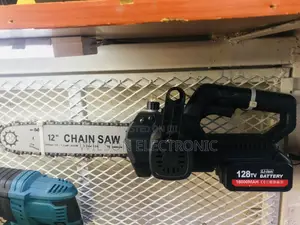 Cordless Chain Saw. Rechargeable 128V