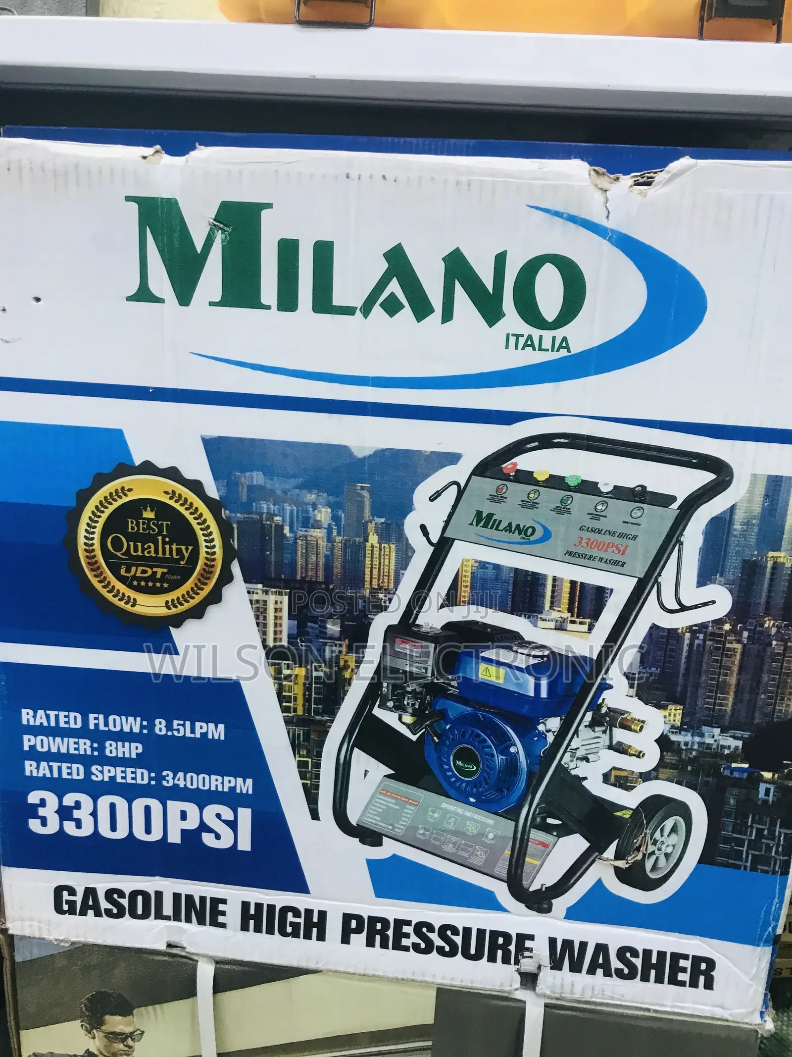 Gasoline High Pressure Washer. 8hp/3300psi