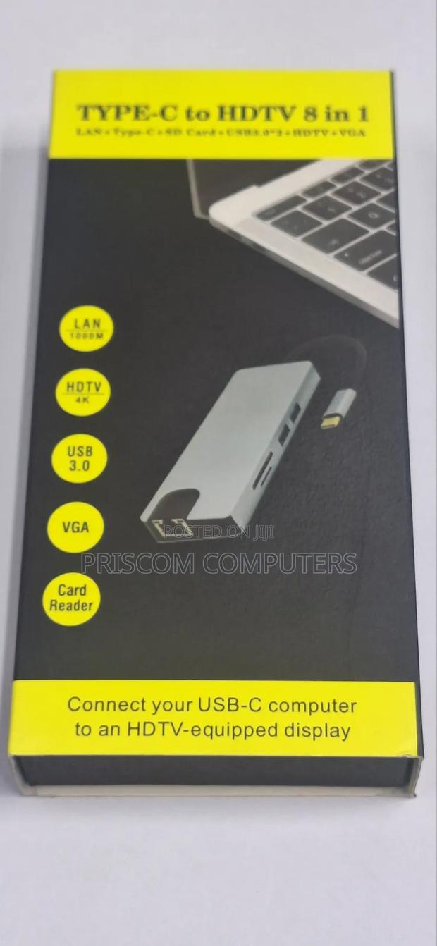 Type C To Hdmi Adapter 8 In 1 Type C Docking Station - thumbnail 3