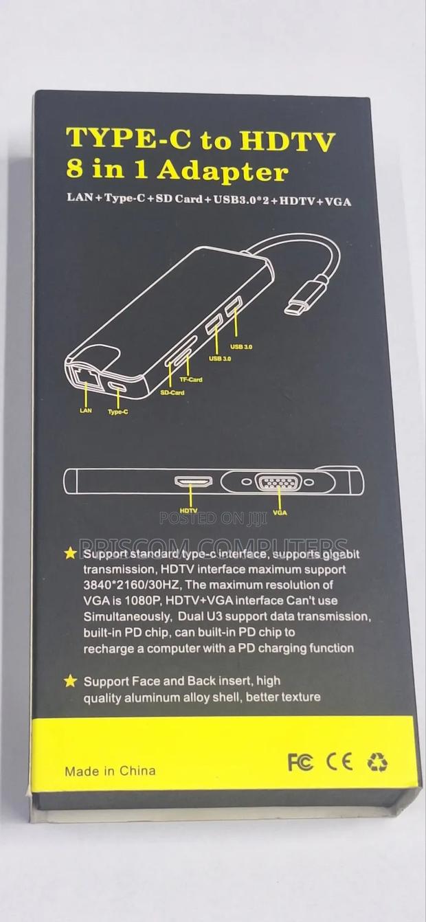 Type C To Hdmi Adapter 8 In 1 Type C Docking Station - thumbnail 4