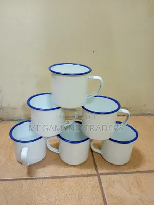Enamel Cups/12pc Old-Fashioned Mugs/African Cups