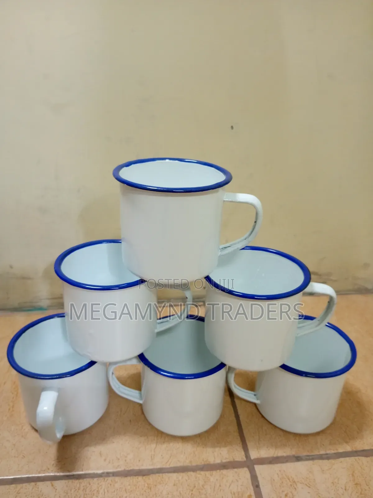 Enamel Cups/12pc Old-Fashioned Mugs/African Cups