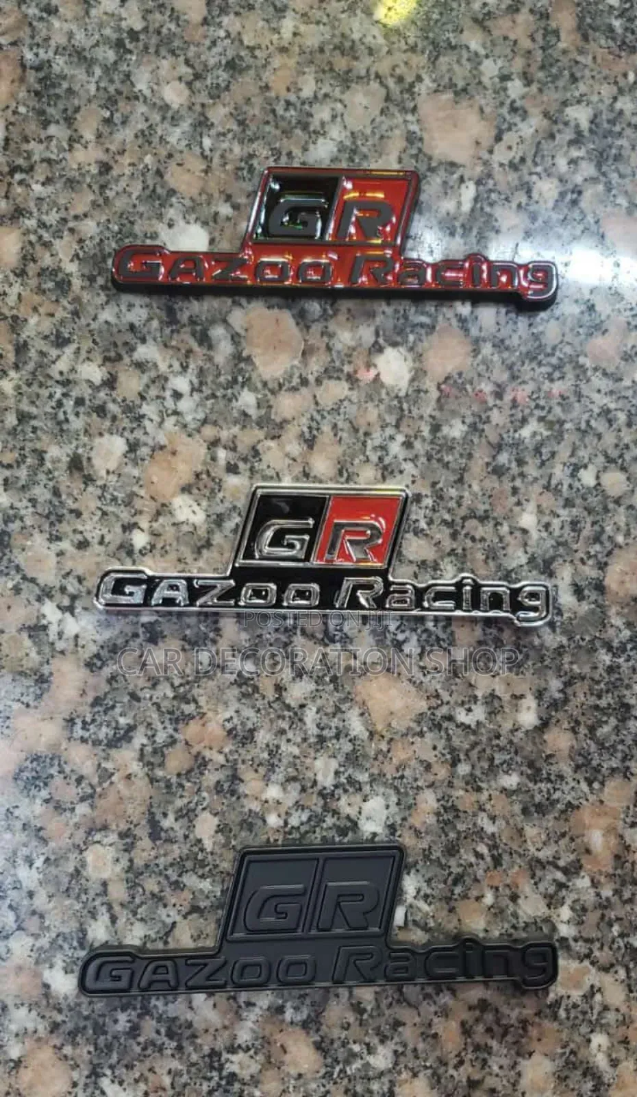GR Gazoo Racing Badges in Red,Black,Silver