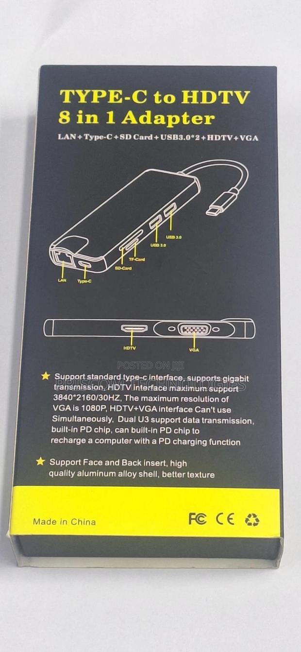 Type C To Hdmi Adapter 8 In 1 Type C Docking Station - thumbnail 2
