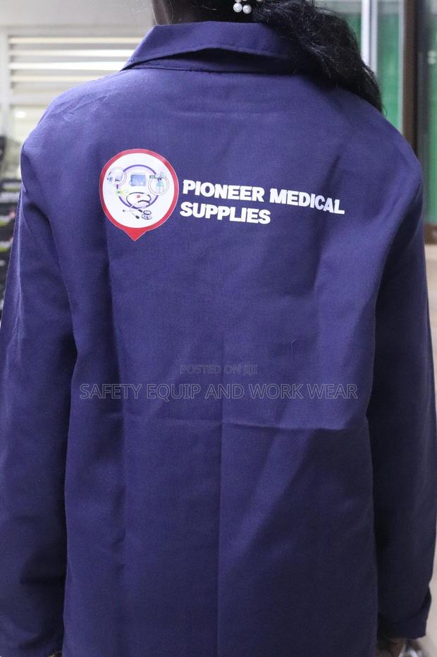 Navy Blue Dust Coat Branded - main view