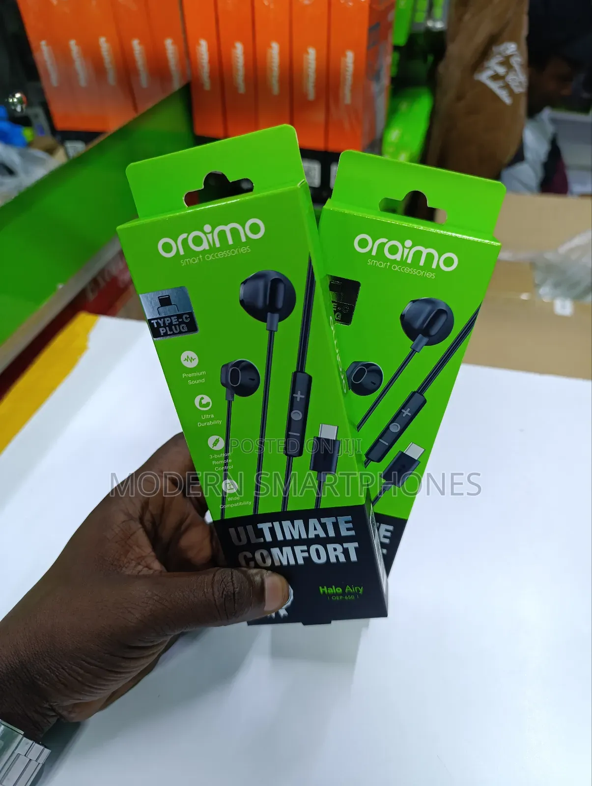 Oraimo Halo Airy Type-C Half in-Ear Wired Headphones