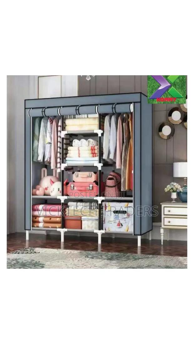Wardrobe -Wooden Portable 3 Columns