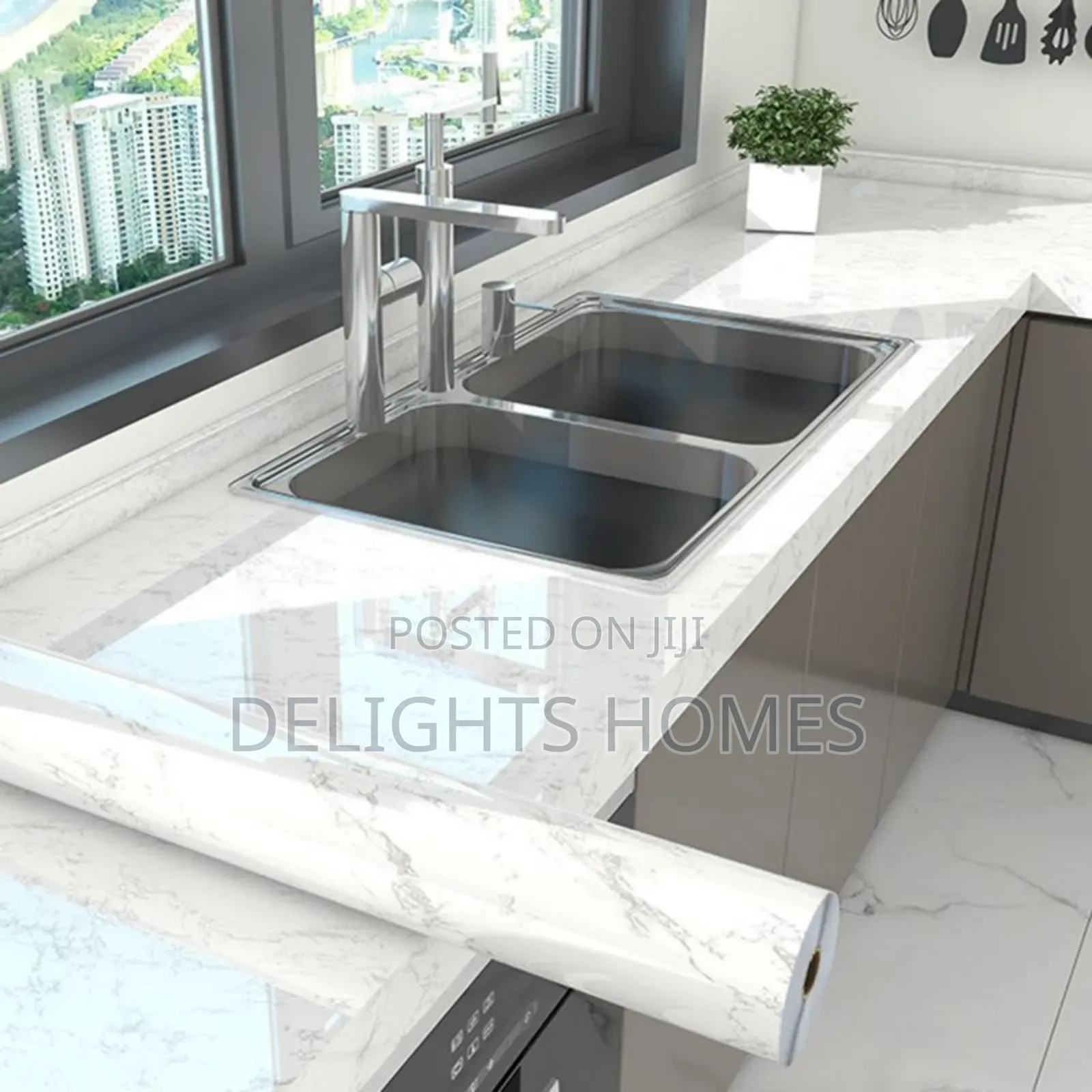 Self Adhesive Marble Contact Paper. _Car