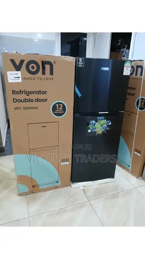 Von Fridge Double Door 182litres,Dark(No Frost)