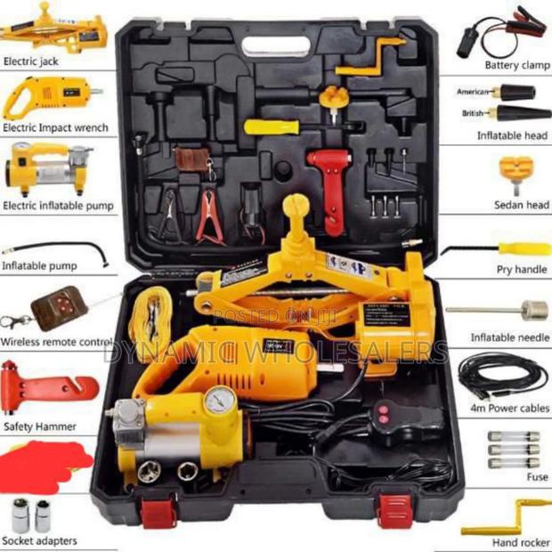3 Ton Electric Car Jack- 12v Jack Lift With Electric Wrench