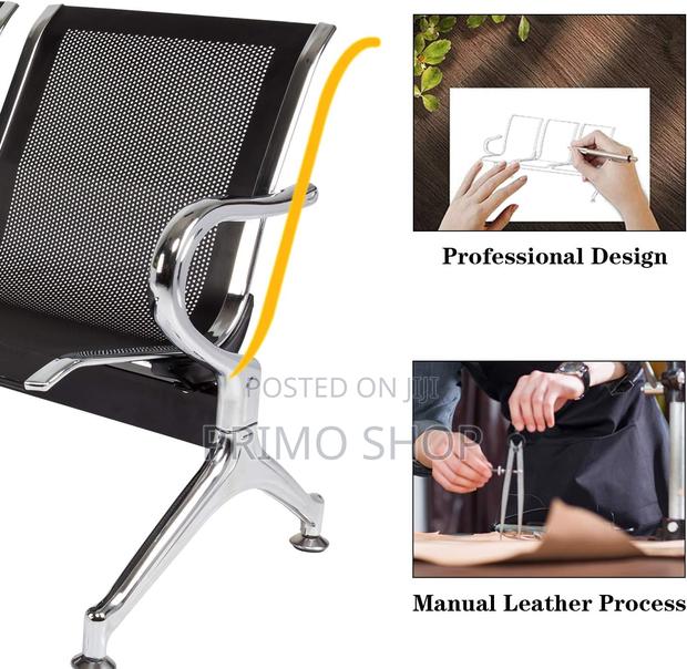 Reception Benches; 3-Link Metallic Office Waiting Bench - thumbnail 4