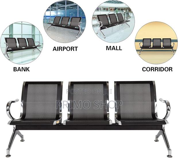 Reception Benches; 3-Link Metallic Office Waiting Bench - thumbnail 5