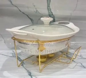 Elegant 2litre Ceramic Casserole Chaffing Dish + Ceramic