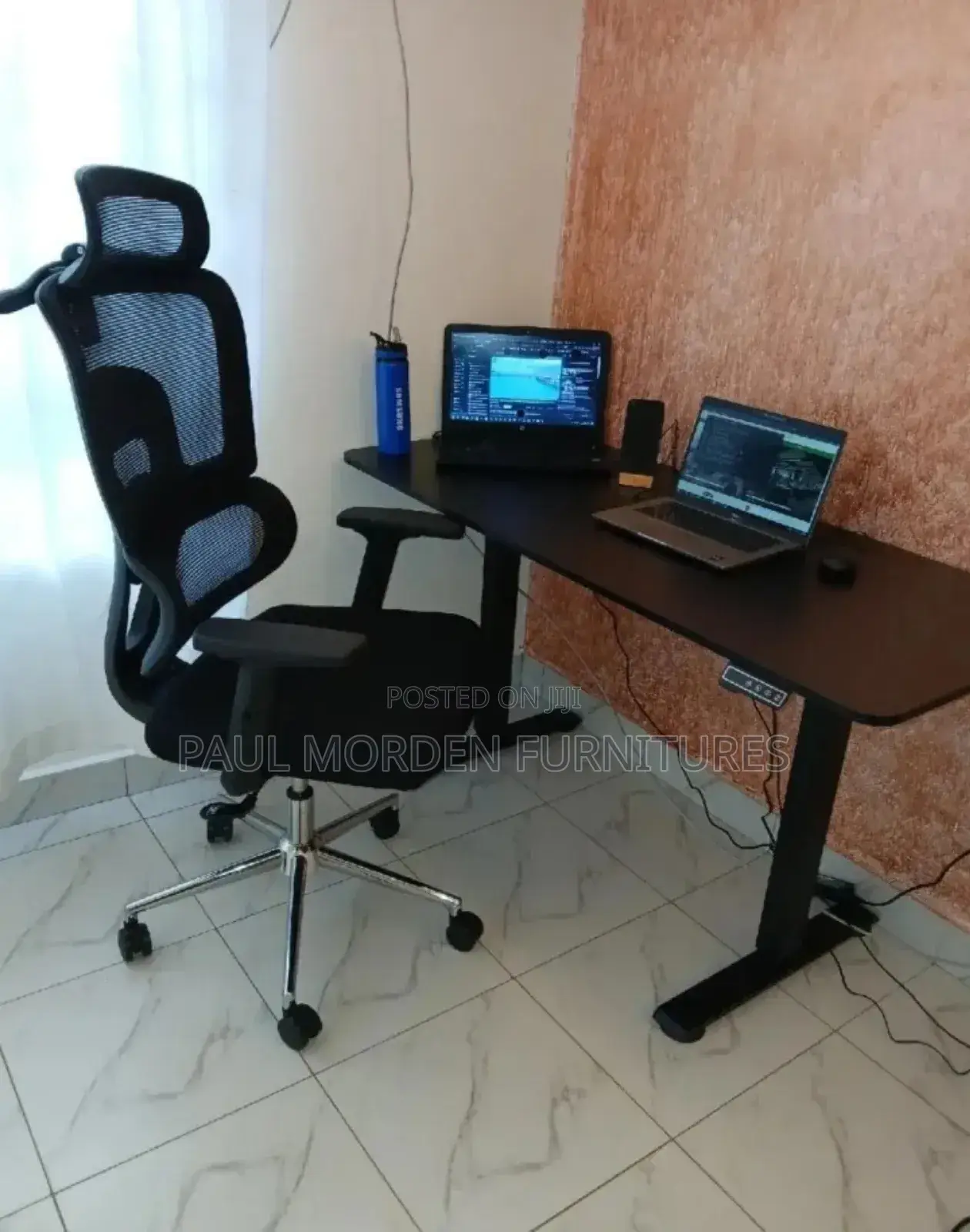 Office Electrical Table 140cm With Orthopedic Office Chair