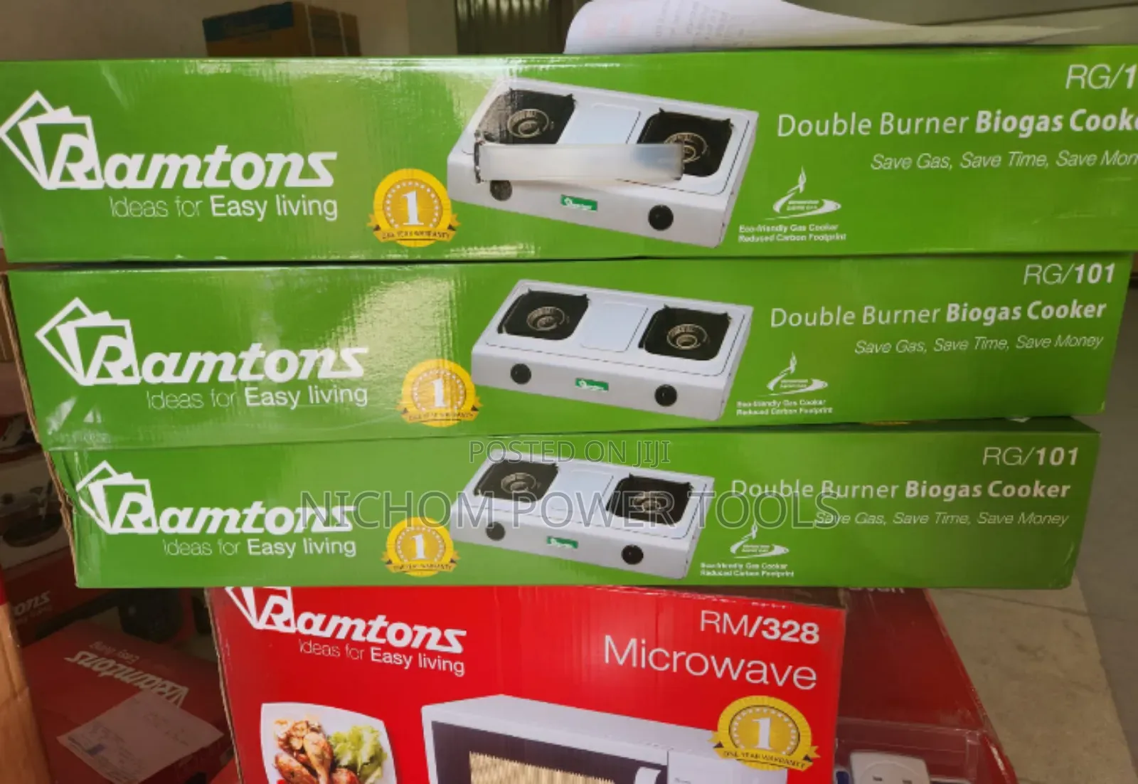 Ramtons 2 Burner Biogas Cooker/Double Burner