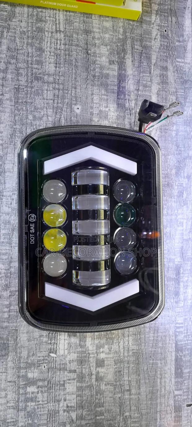New 2pc Square Design 7" Headlight With Indicator Lights - thumbnail 2