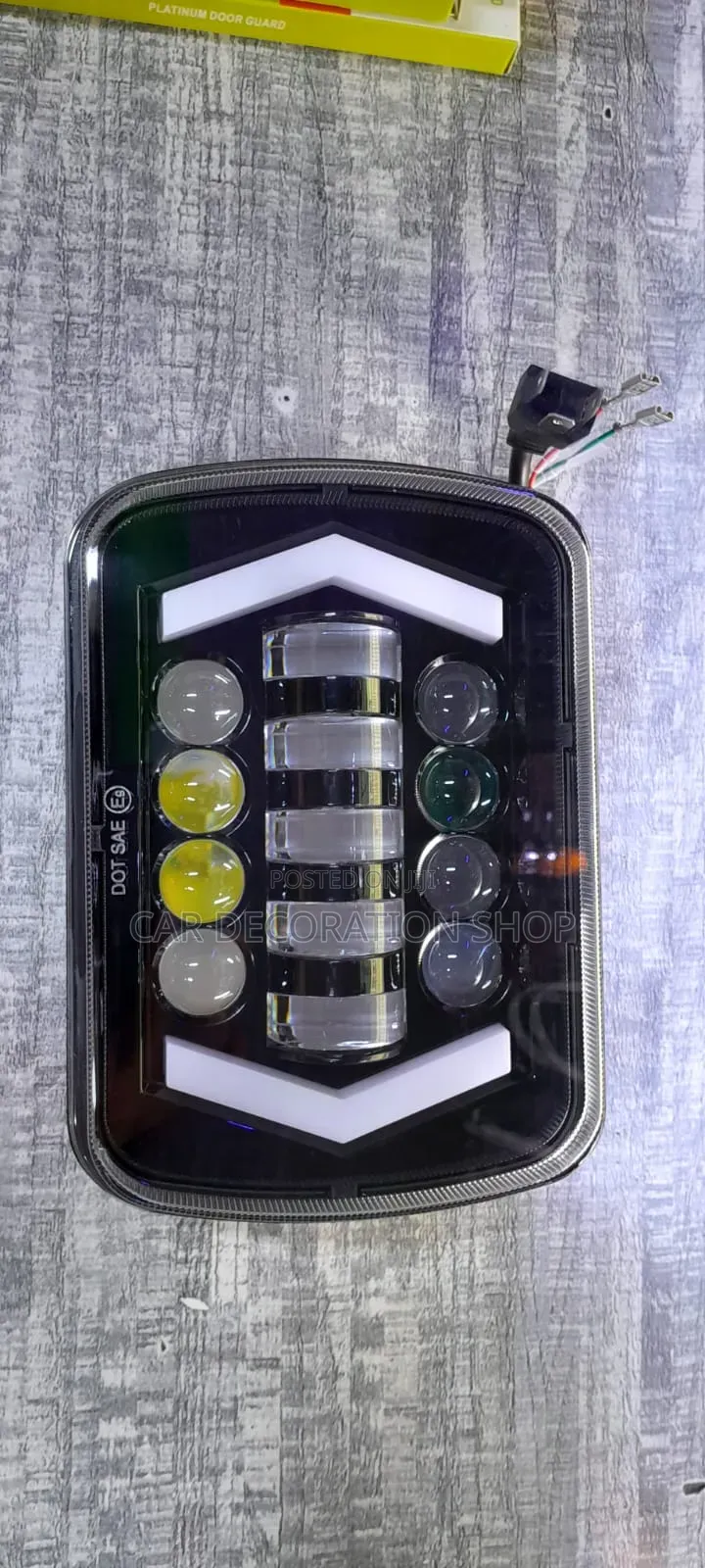 New 2pc Square Design 7" Headlight With Indicator Lights