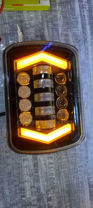New 2pc Square Design 7" Headlight With Indicator Lights