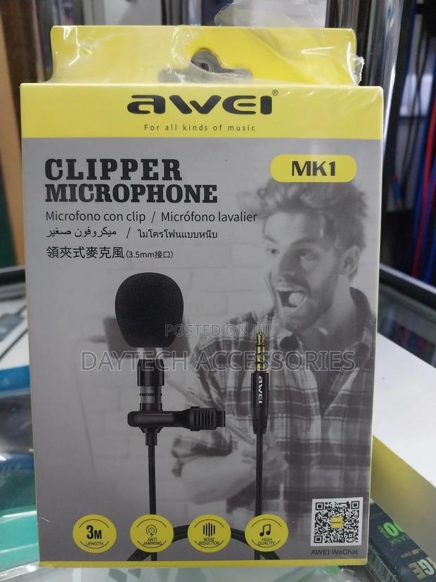 Awei Mini Portable Clip-on Lapel Lavalier Condenser Mic