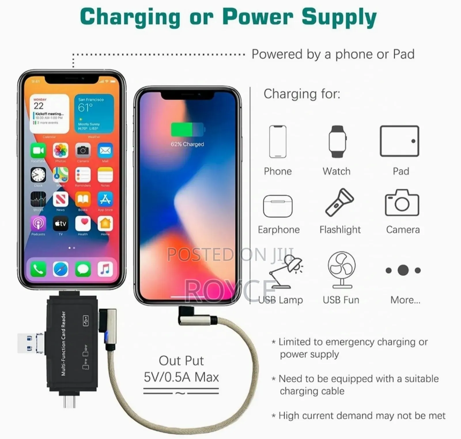 Multifunction Adapter -USB-C/USB-A / Lightning Card Reader