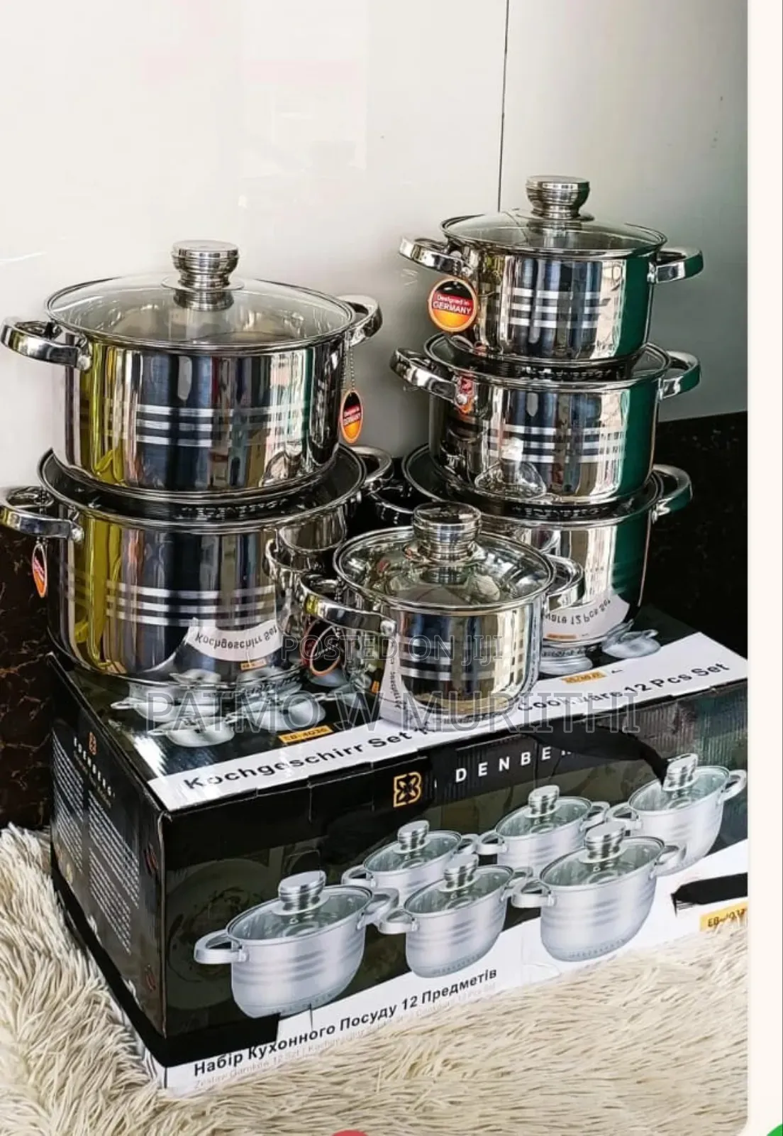Edenberg Stainless Steel Cookware 12pcs Induction Sufuria