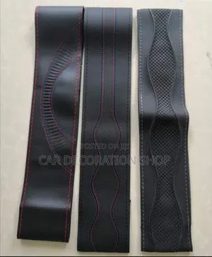 Black Stitches Steering Cover Fits All Car Models