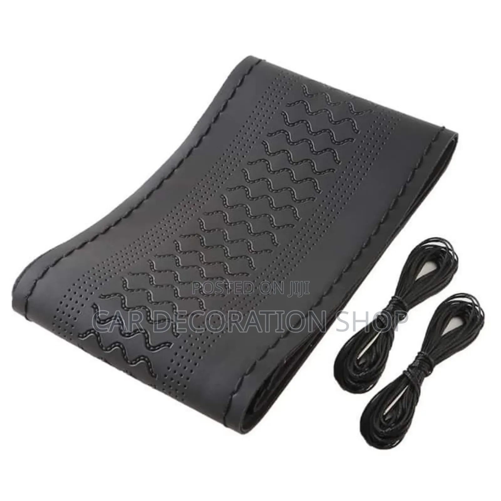 Black Stitches Steering Cover Fits All Car Models