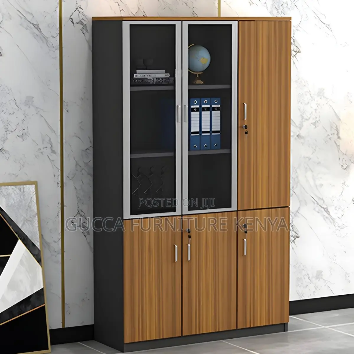 Cabinets:3-Door Wooden Modern Storage Cabinet With Shelves