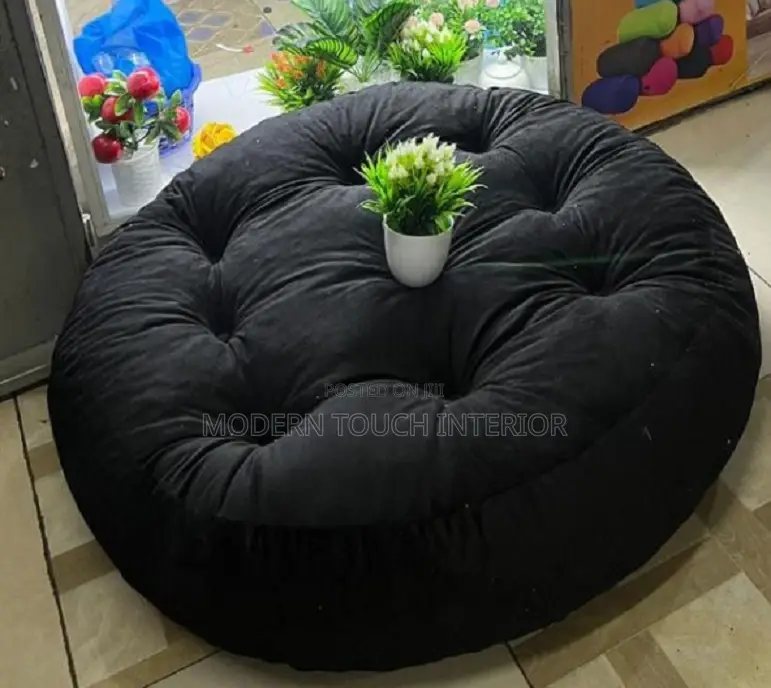 Black Round Floor Pillow