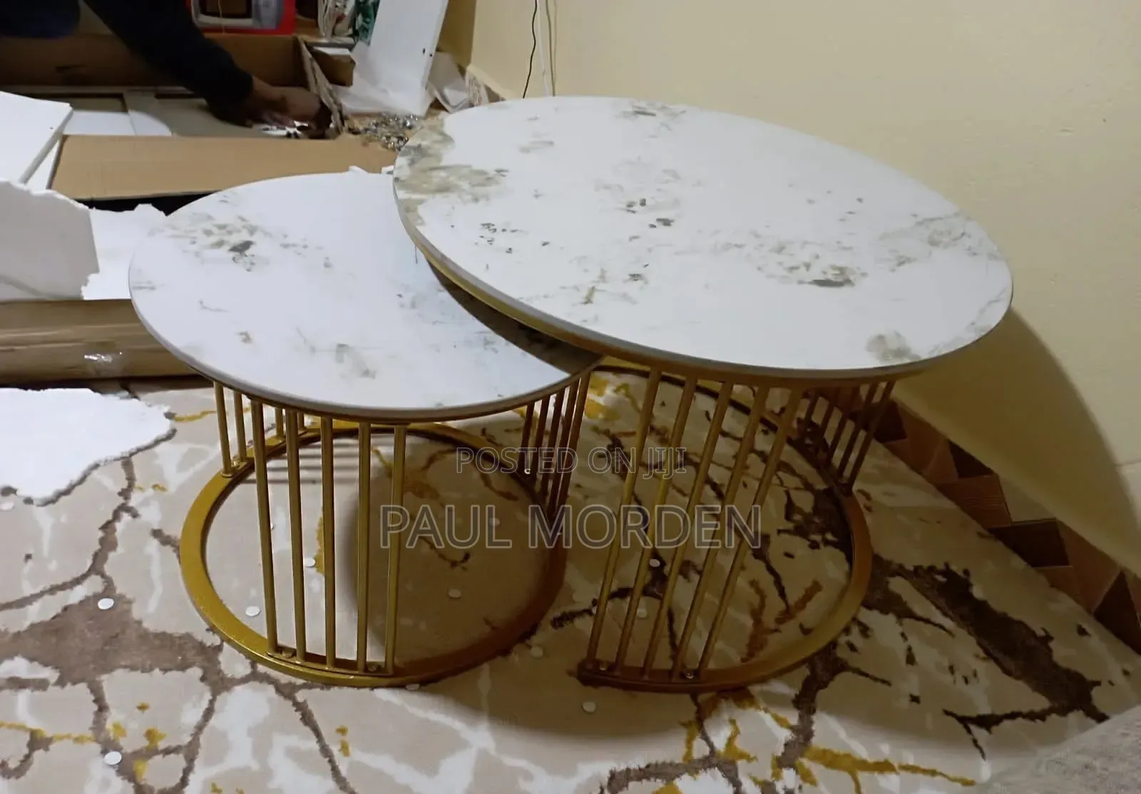 Gold Base Coffee Table Set
