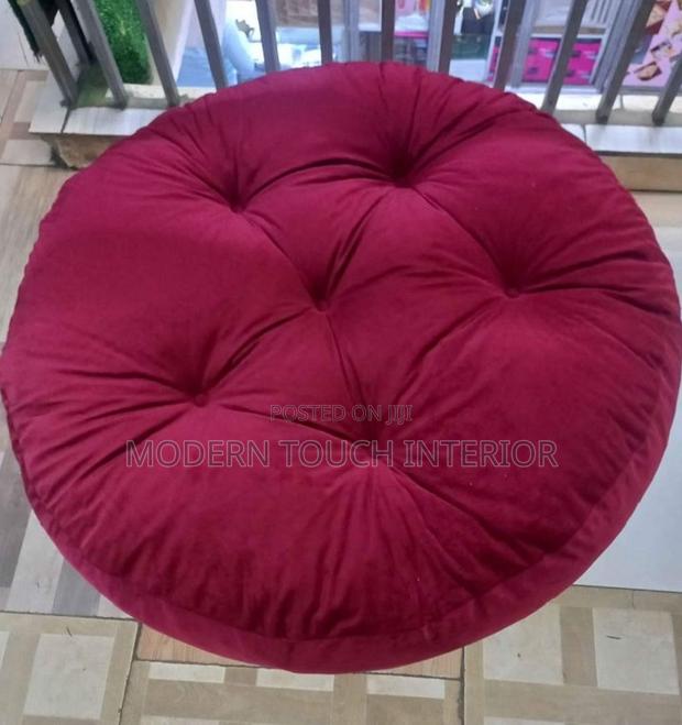 Maroon Round Floor Pillow - main view