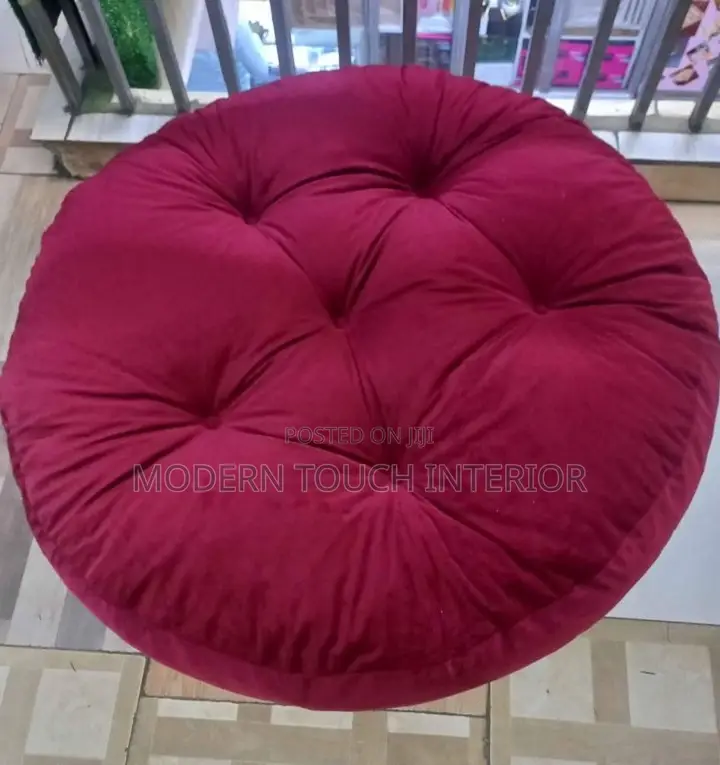 Maroon Round Floor Pillow