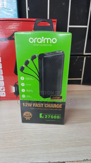 Original Oraimo Traveler Link27 27000mah 12W Powerbank-Black