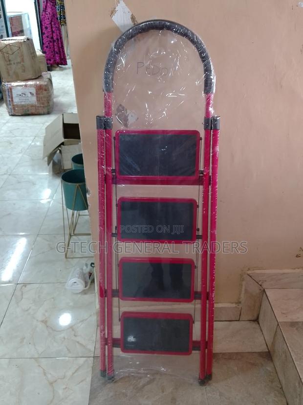 4-Step Red/Black Heavy Duty Ladder - main view