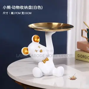 Decorative Bear Sculpture Key Holder For Console Table