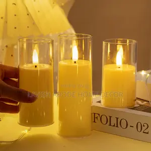 Led Artificial Candles Set of 3 Fake Plastic Candles