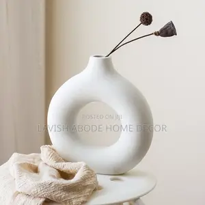 Big Donut Flower Vase - Round White