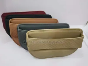 2pcs Between the Seats Gap Leather Pockets Phone Holder