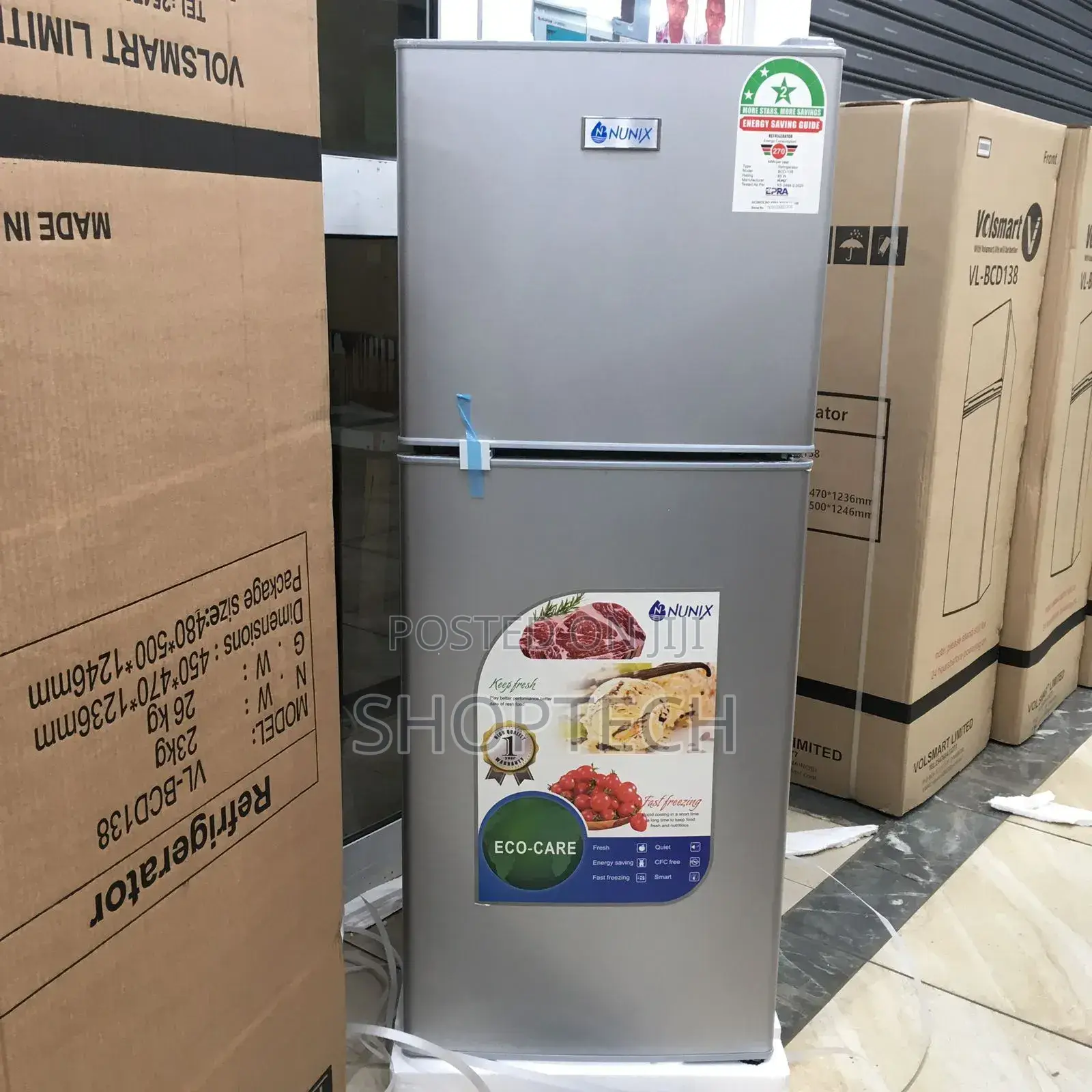 Nunix 138L Double Door Fridge