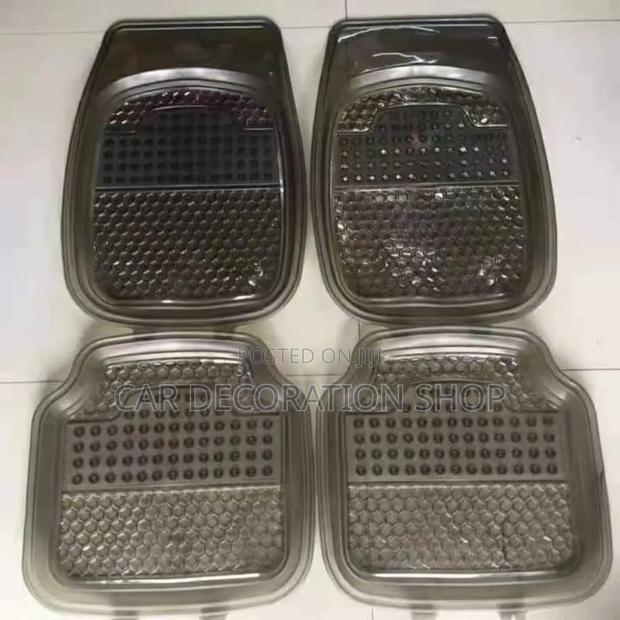 Clear Black Smoked Design 5pc Plastic Mud Dust Floor Mats