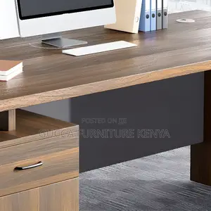 Office Tables:1400mm Executive Natural Wood Writing Desk