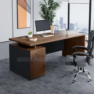 Office Tables:1400mm Executive Natural Wood Writing Desk