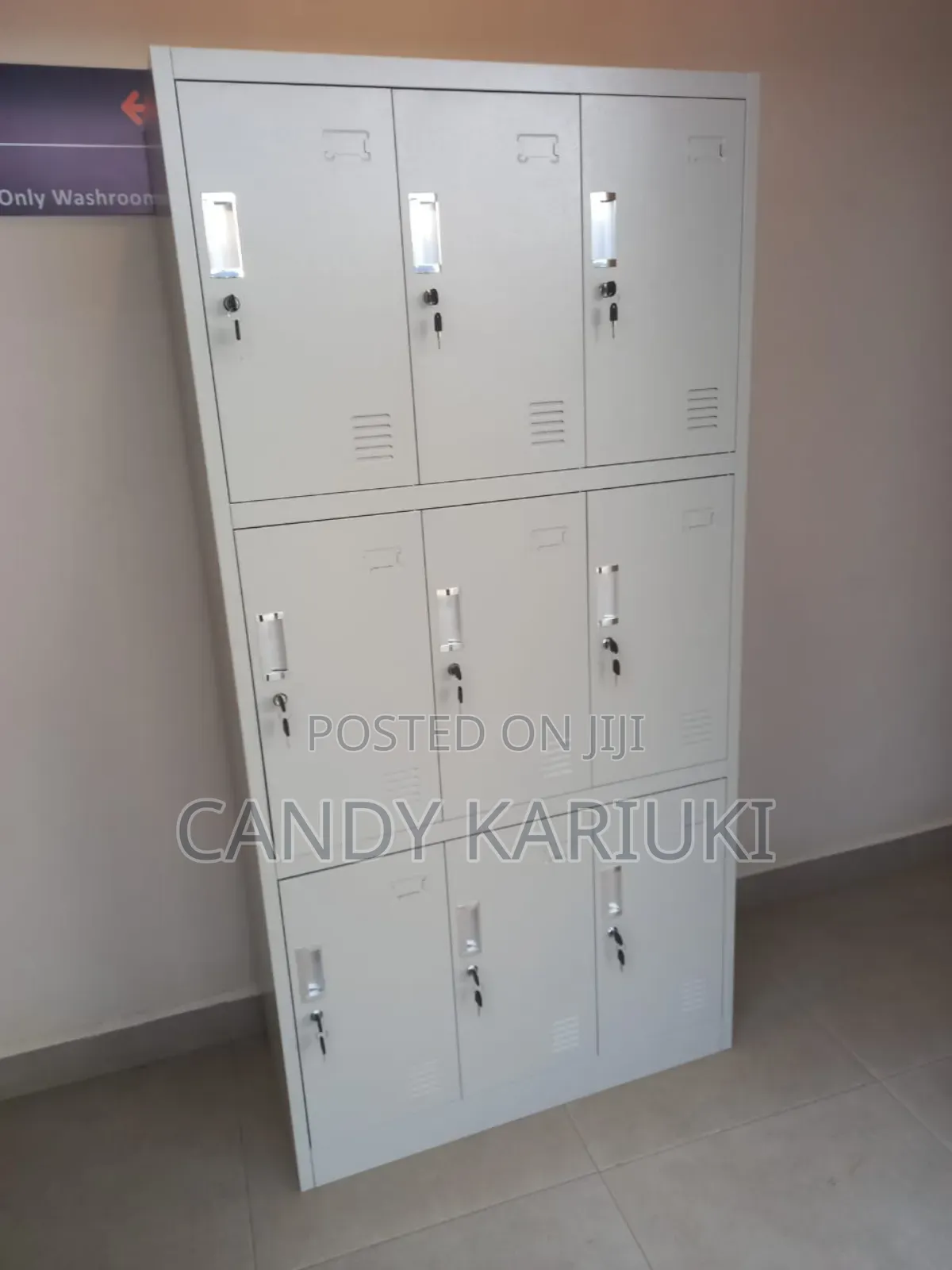9 Locker Staff Storage Cabinet