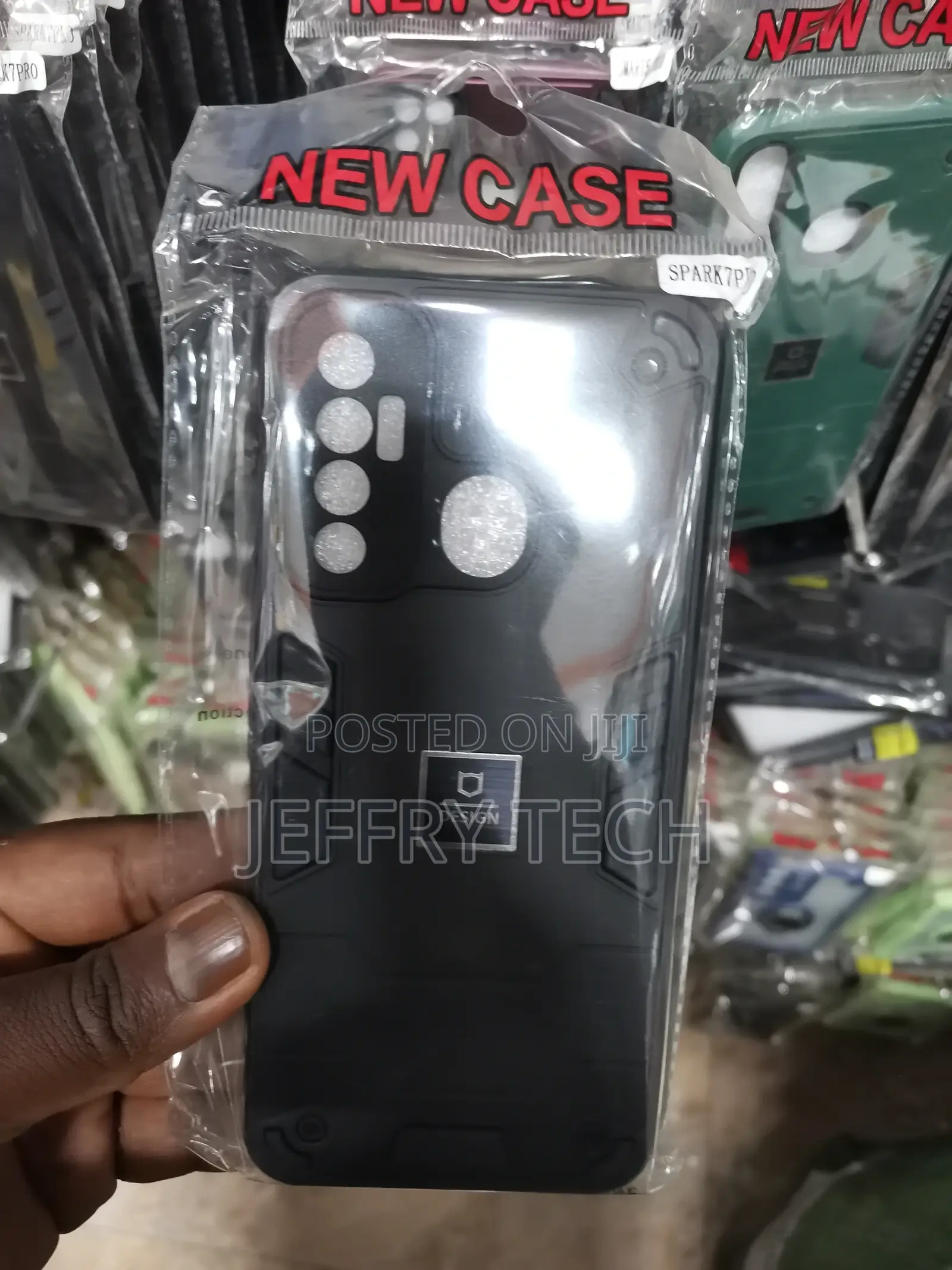 Tecno Spark 7 Pro Hybrid Shockproof Polycarbonate Case-Black