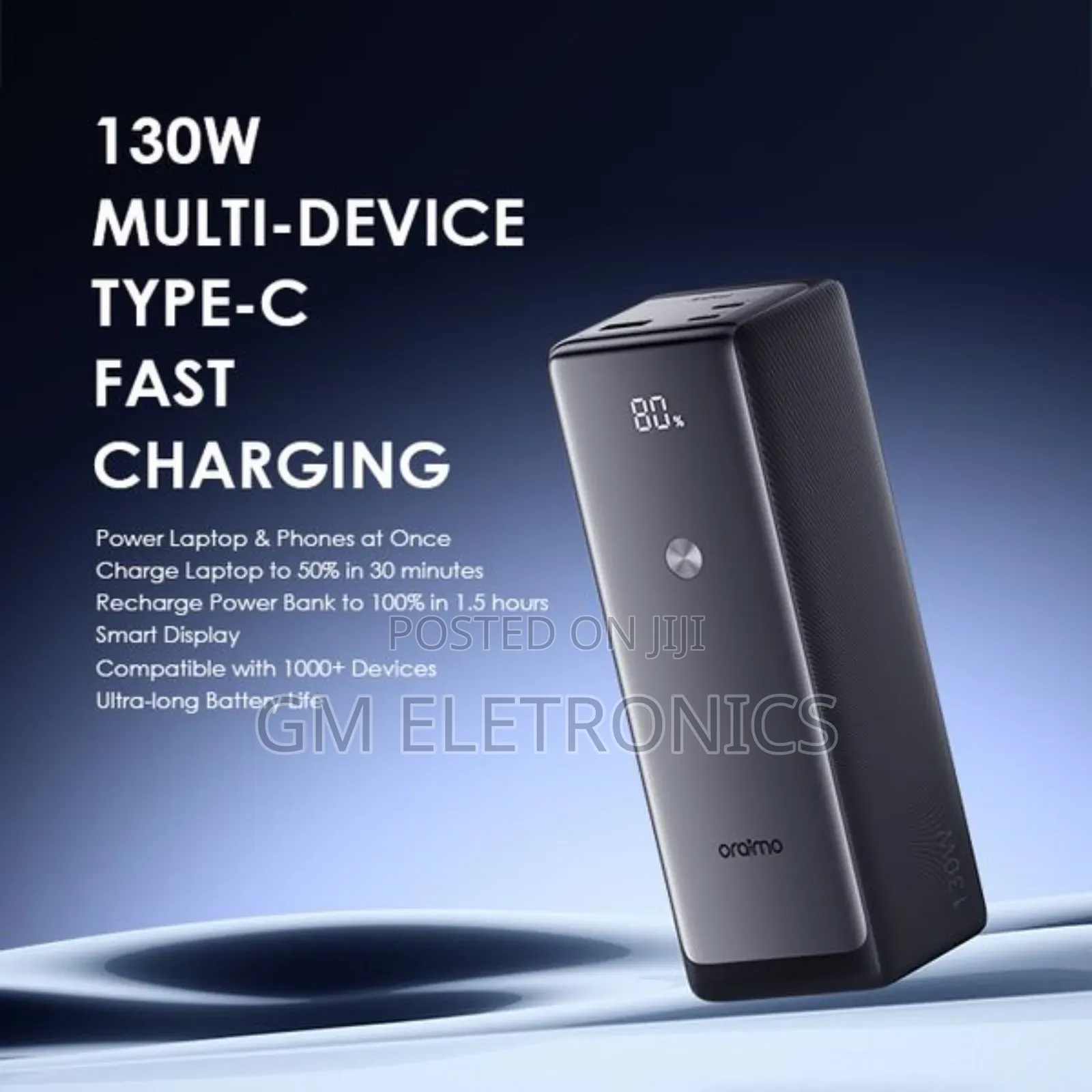130W Multi Device Typec Fast Charging Powerbank-Phone/Laptop