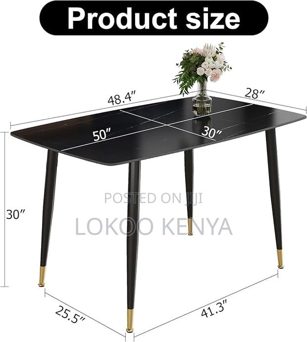 Dining Table: Modern Rectangular Table Set for 4 - thumbnail 3