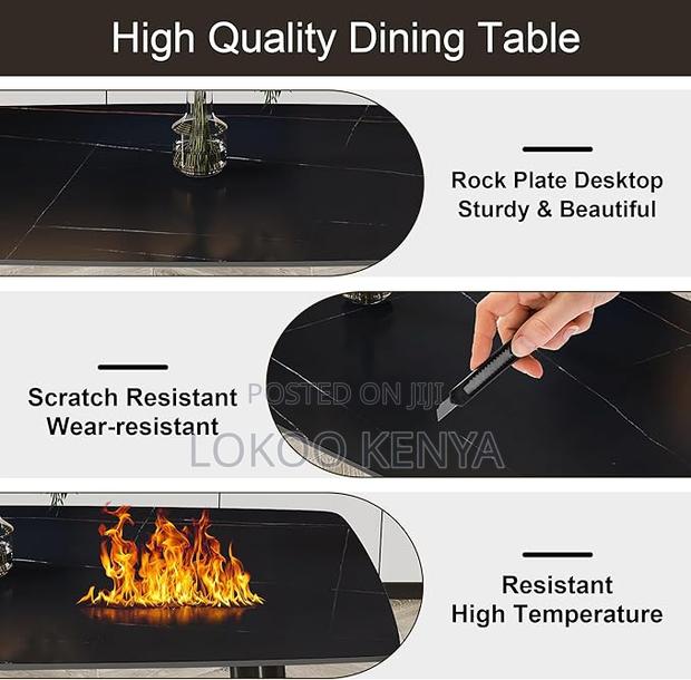 Dining Table: Modern Rectangular Table Set for 4 - thumbnail 2