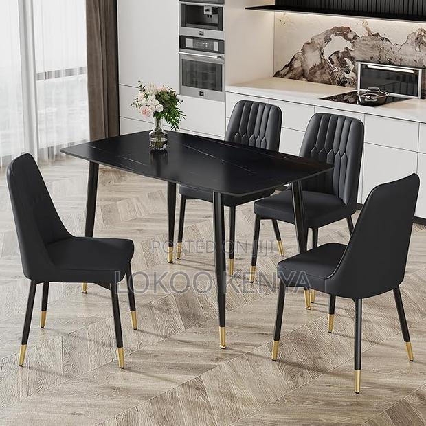 Dining Table: Modern Rectangular Table Set for 4 - thumbnail 4