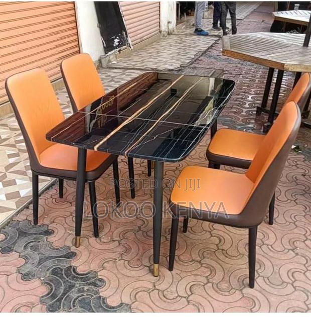 Dining Table: Modern Rectangular Table Set for 4 - main view