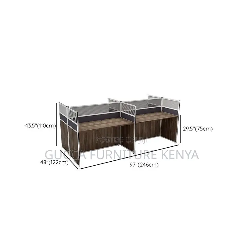 Workstation: The 4-Way Rectangular Brown Office Workstation